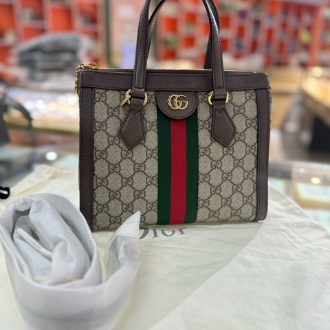 99新 閑置品 古馳gucci Ophidia系列小号手提托特包，