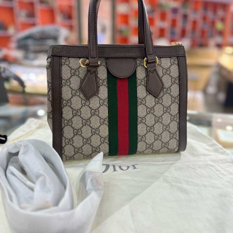 99新 閑置品 古馳gucci Ophidia系列小号手提托特包，-9