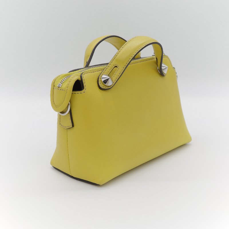Fendi 芬迪 By The Way  黃色 小牛皮 手提包 肩背包-5
