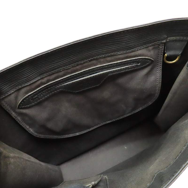 黑色 EPI 水波紋 牛皮 Sac Plat 手提包【LOUIS VUITTON LV 路易威登】 M59082-4