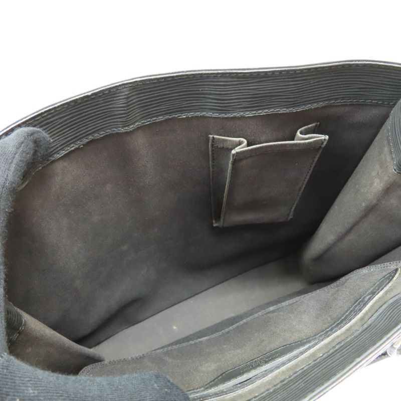 黑色 EPI 水波紋 牛皮 Sac Plat 手提包【LOUIS VUITTON LV 路易威登】 M59082-5