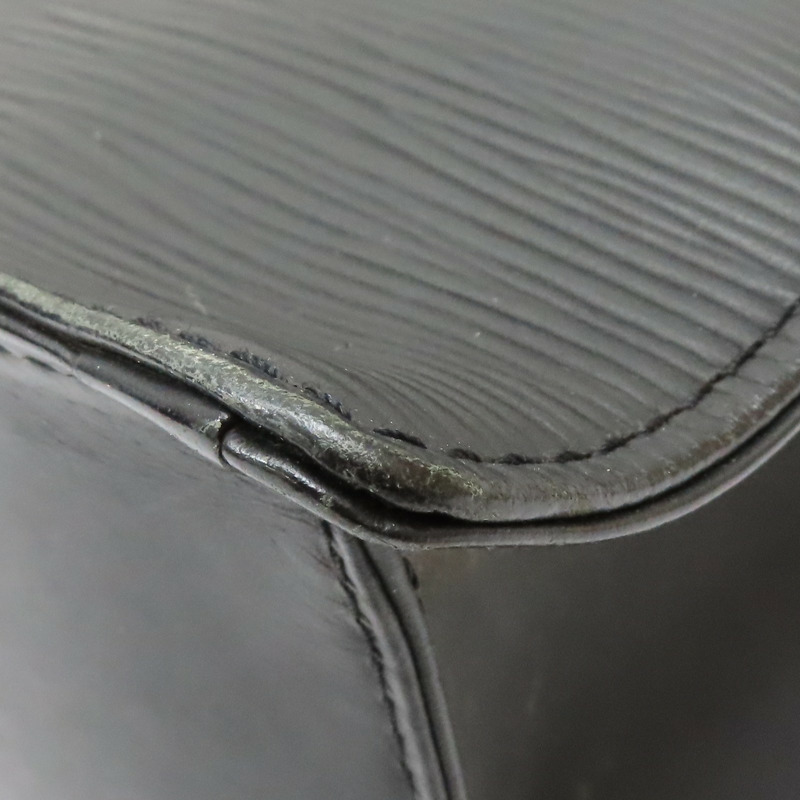 黑色 EPI 水波紋 牛皮 Sac Plat 手提包【LOUIS VUITTON LV 路易威登】 M59082-13