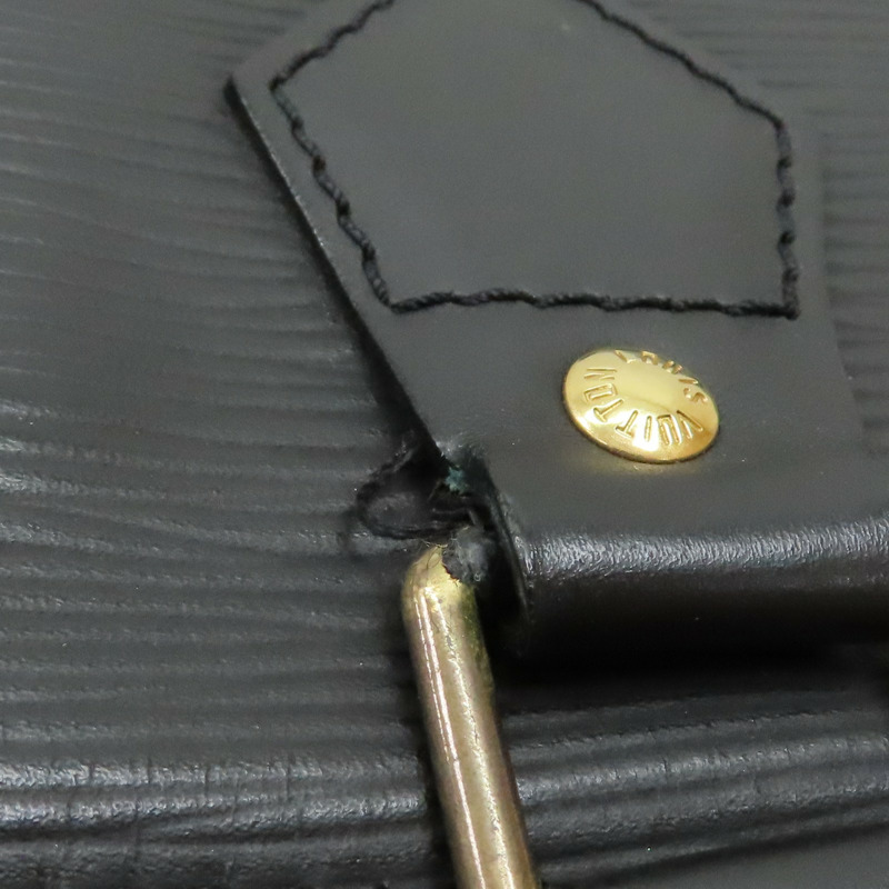 黑色 EPI 水波紋 牛皮 Sac Plat 手提包【LOUIS VUITTON LV 路易威登】 M59082-16