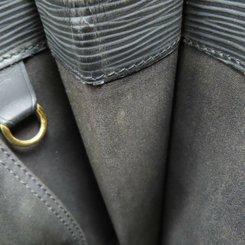 黑色 EPI 水波紋 牛皮 Sac Plat 手提包【LOUIS VUITTON LV 路易威登】 M59082-18