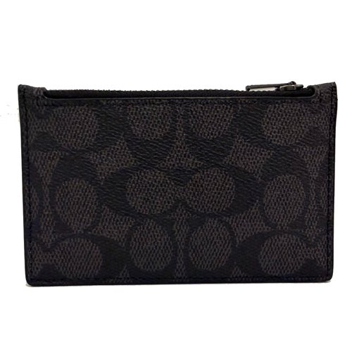 [全新] COACH C LOGO男款信用卡名片卡夾零錢包(黑灰)-2