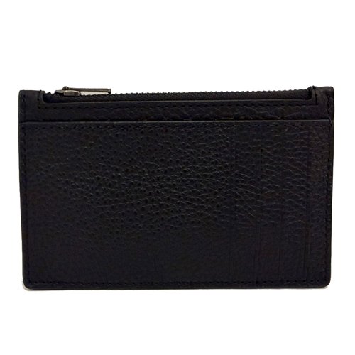 [全新] COACH 素面牛皮男款信用卡名片卡夾零錢包(黑)-0