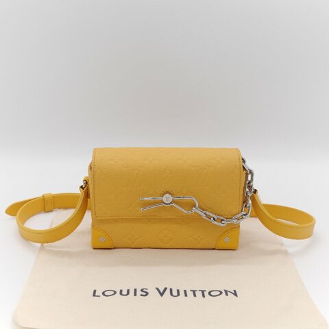 Louis Vuitton路易威登 Steamer 黃色 粒小牛皮 隨身錢包 斜背包