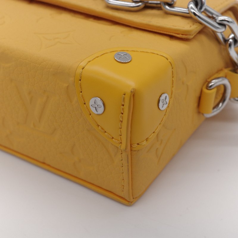 Louis Vuitton路易威登 Steamer 黃色 粒小牛皮 隨身錢包 斜背包-6