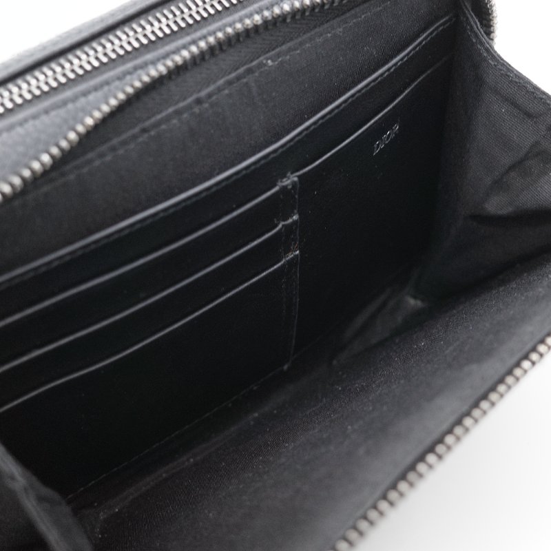 Dior迪奧Dior Oblique 藍色 米色提花帆布 附肩帶拉鍊小包 肩背包-11