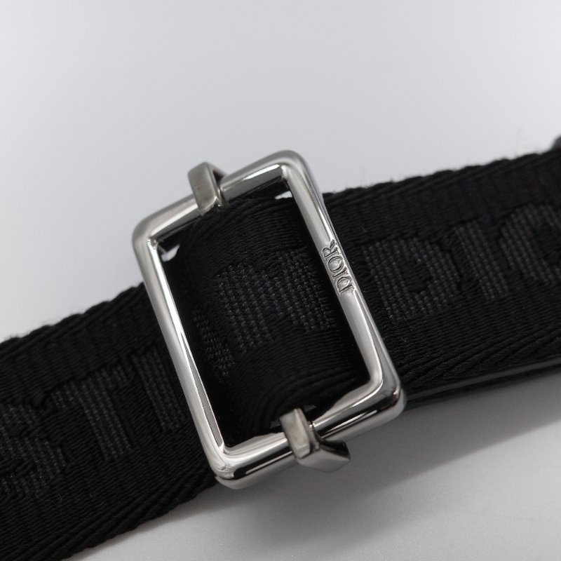 Dior迪奧Dior Oblique 藍色 米色提花帆布 附肩帶拉鍊小包 肩背包-17