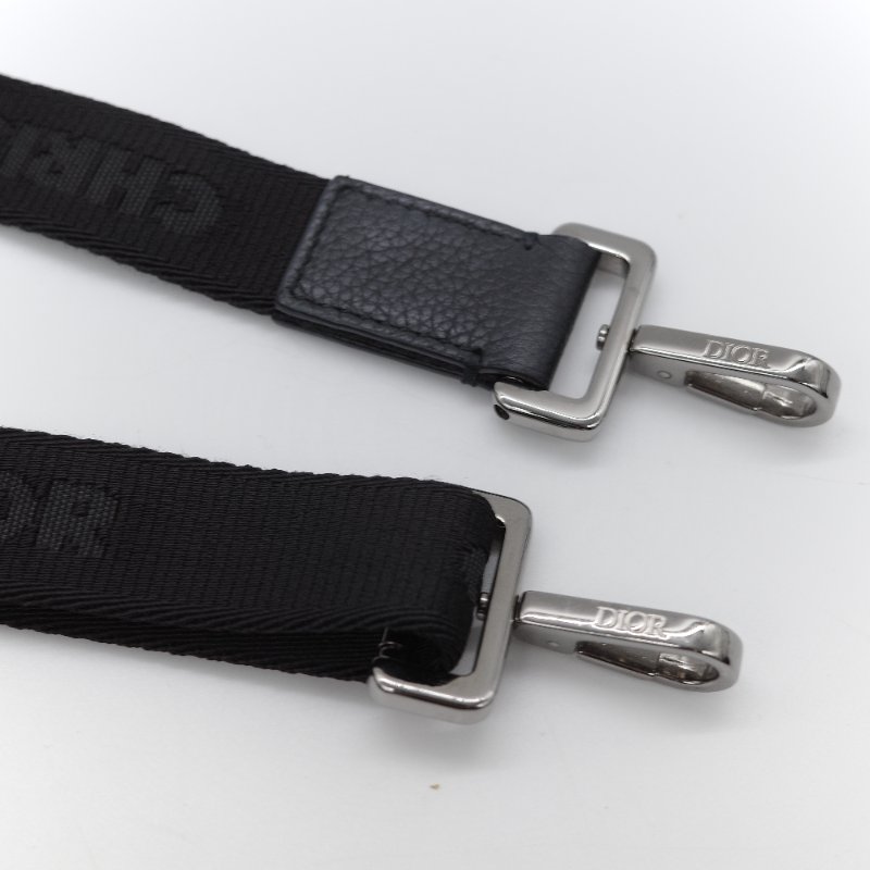 Dior迪奧Dior Oblique 藍色 米色提花帆布 附肩帶拉鍊小包 肩背包-18