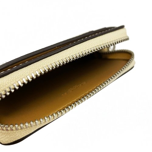 [全新] COACH C LOGO名片卡夾鏈帶零錢包(月光石黃)-4