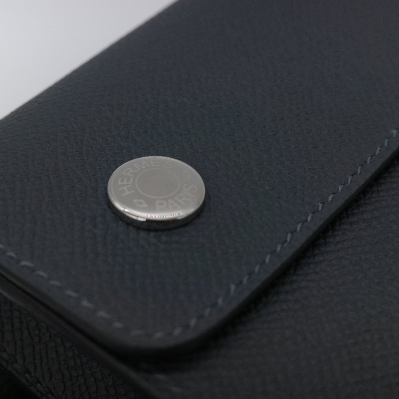 Hermès愛馬仕 Hermesnap 大象灰Epsom 小牛皮錢包 斜背包-6