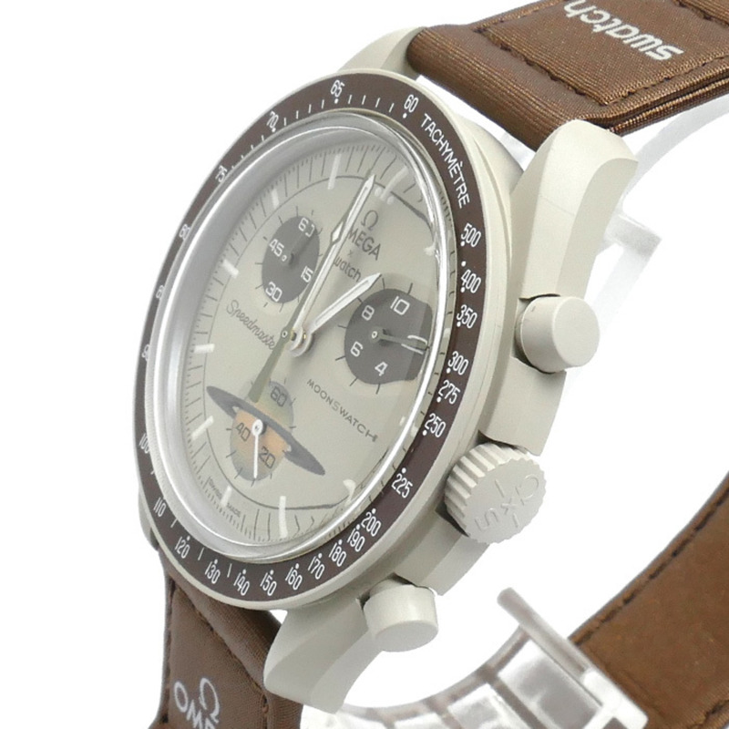 Swatch OMEGAxSwatch 電池驅動土星任務 SO33T100 超霸男士腕錶-1