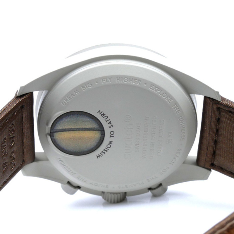 Swatch OMEGAxSwatch 電池驅動土星任務 SO33T100 超霸男士腕錶-6