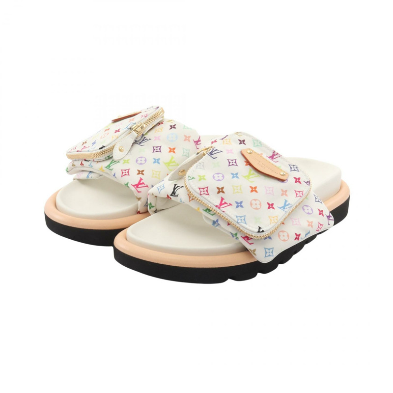 路易威登 LV ™ Pool Pillow Line 涼鞋舒適穆勒鞋 #38 尼龍 白色 二手-0