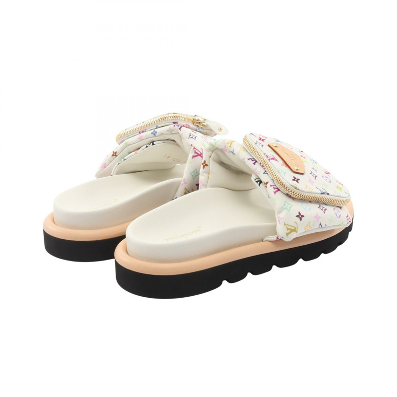 路易威登 LV ™ Pool Pillow Line 涼鞋舒適穆勒鞋 #38 尼龍 白色 二手-1