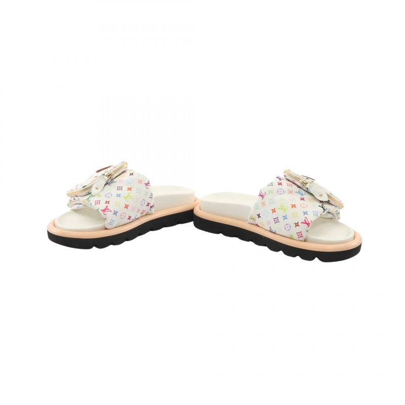 路易威登 LV ™ Pool Pillow Line 涼鞋舒適穆勒鞋 #38 尼龍 白色 二手-2