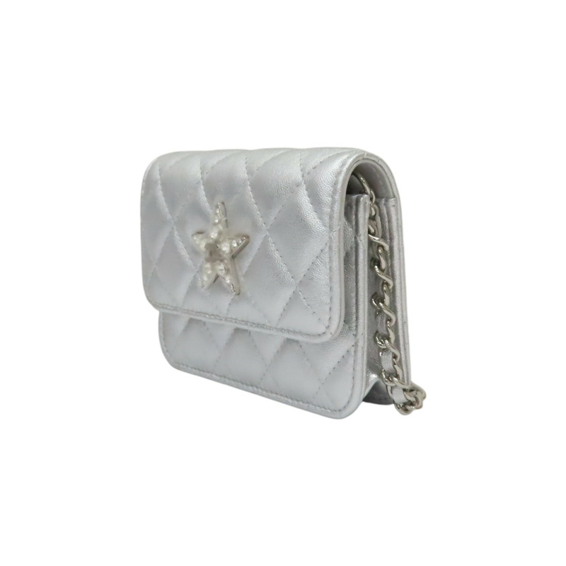 銀色羊皮 star mini chain 鍊帶 肩背包【CHANEL 香奈兒】-2