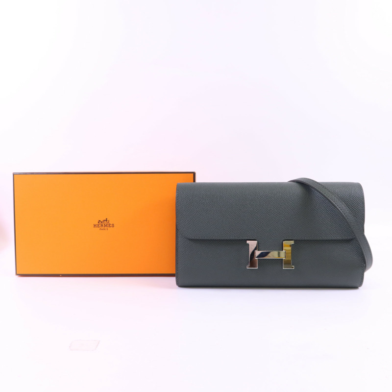 HERMES Epsom皮革Constance To Go銀扣肩背袋-14