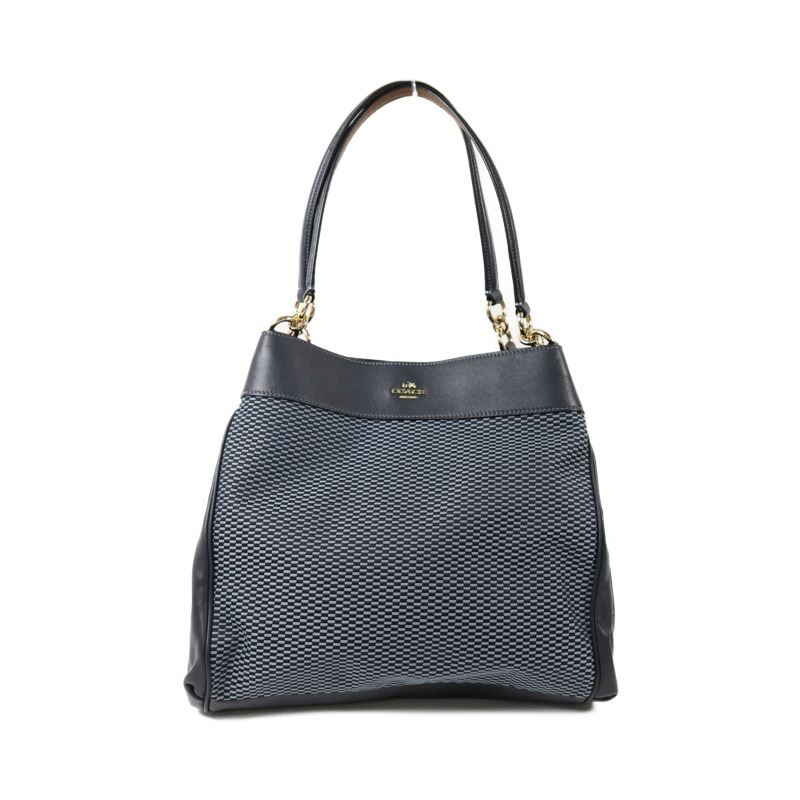 COACH 帆布/皮革Legacy Lexy Tote Shoulder Bag金扣肩背袋-0