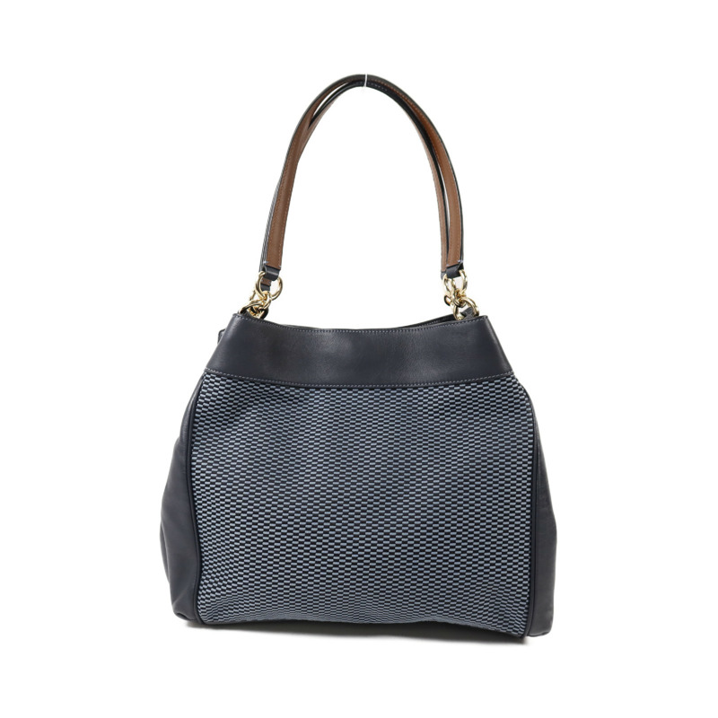 COACH 帆布/皮革Legacy Lexy Tote Shoulder Bag金扣肩背袋-1