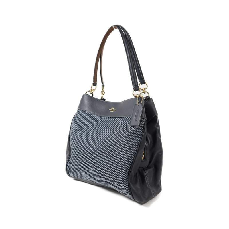 COACH 帆布/皮革Legacy Lexy Tote Shoulder Bag金扣肩背袋-2