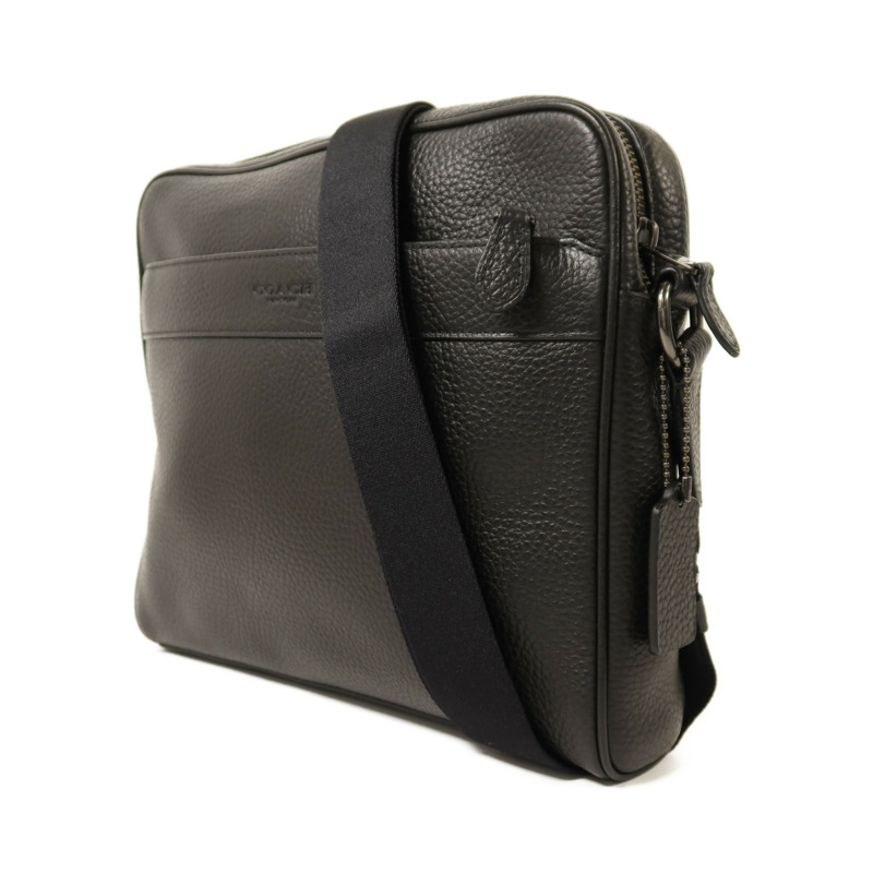 COACH 牛皮皮革Charles Camera Bag銀扣肩背袋-2