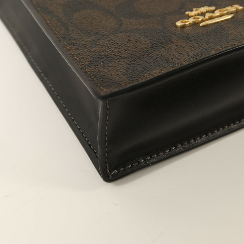 COACH 塗層帆布North South Mini Tote Bag金扣手挽肩背兩用袋-9