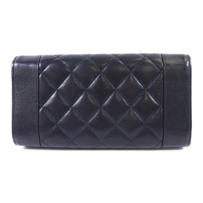 CHANEL 牛皮皮革Long Wallet銀扣長錢包-1