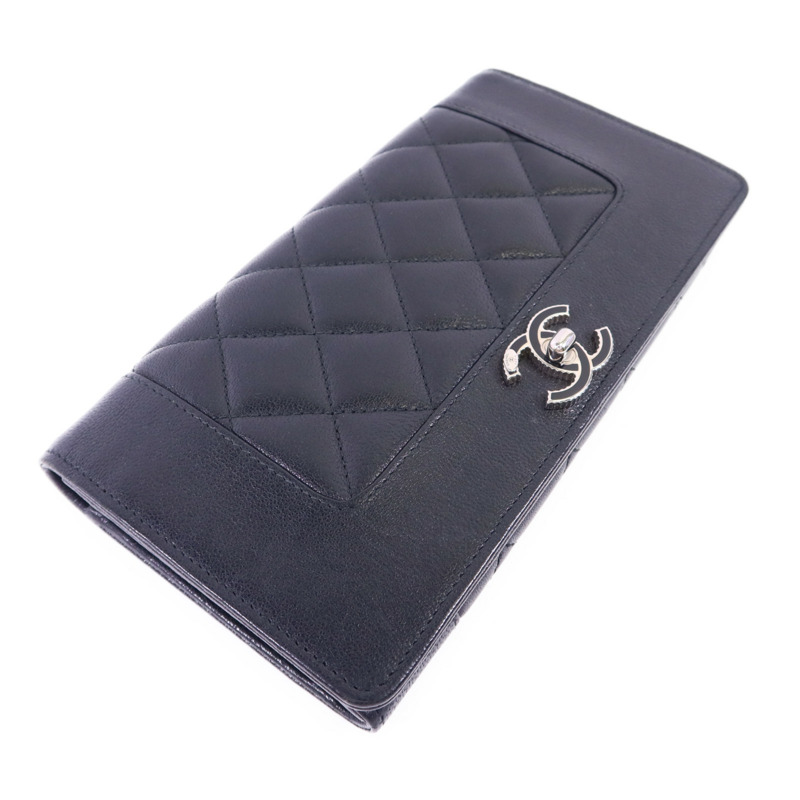 CHANEL 牛皮皮革Long Wallet銀扣長錢包-2