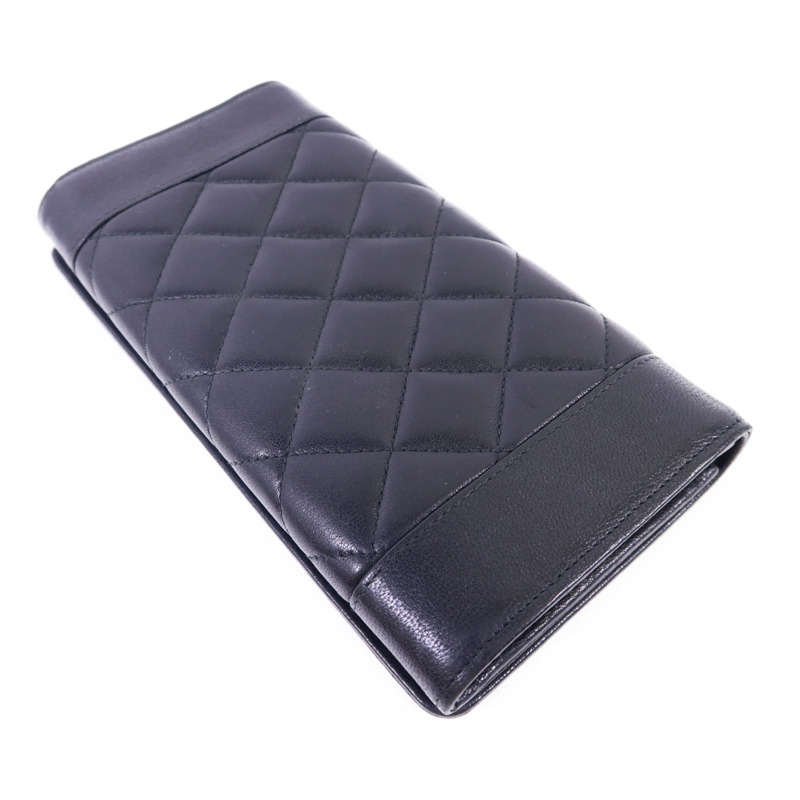 CHANEL 牛皮皮革Long Wallet銀扣長錢包-3