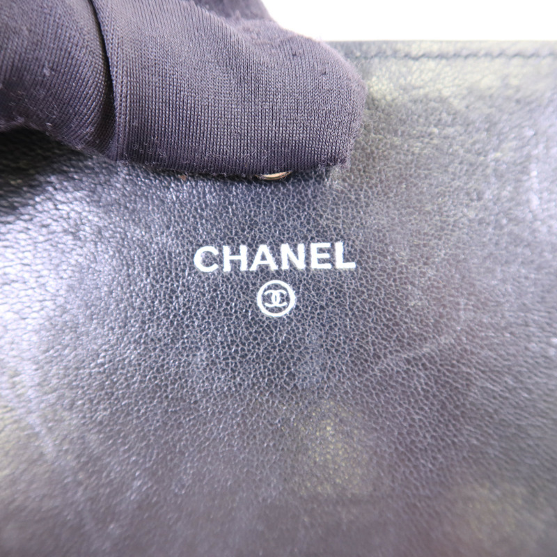 CHANEL 牛皮皮革Long Wallet銀扣長錢包-5