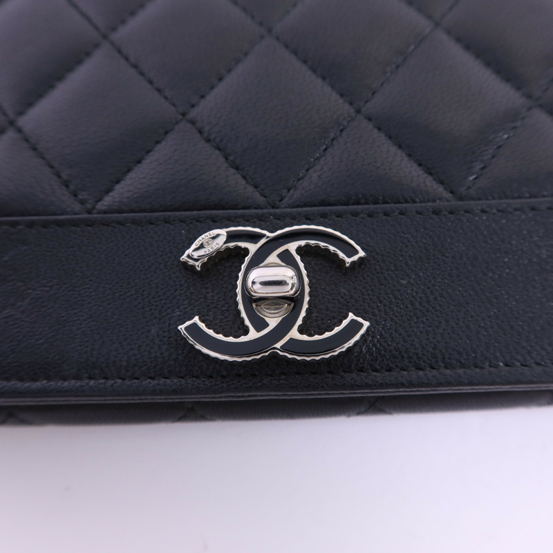 CHANEL 牛皮皮革Long Wallet銀扣長錢包-8