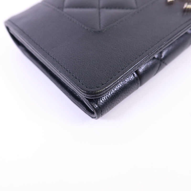 CHANEL 牛皮皮革Long Wallet銀扣長錢包-10