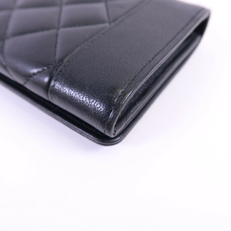 CHANEL 牛皮皮革Long Wallet銀扣長錢包-11