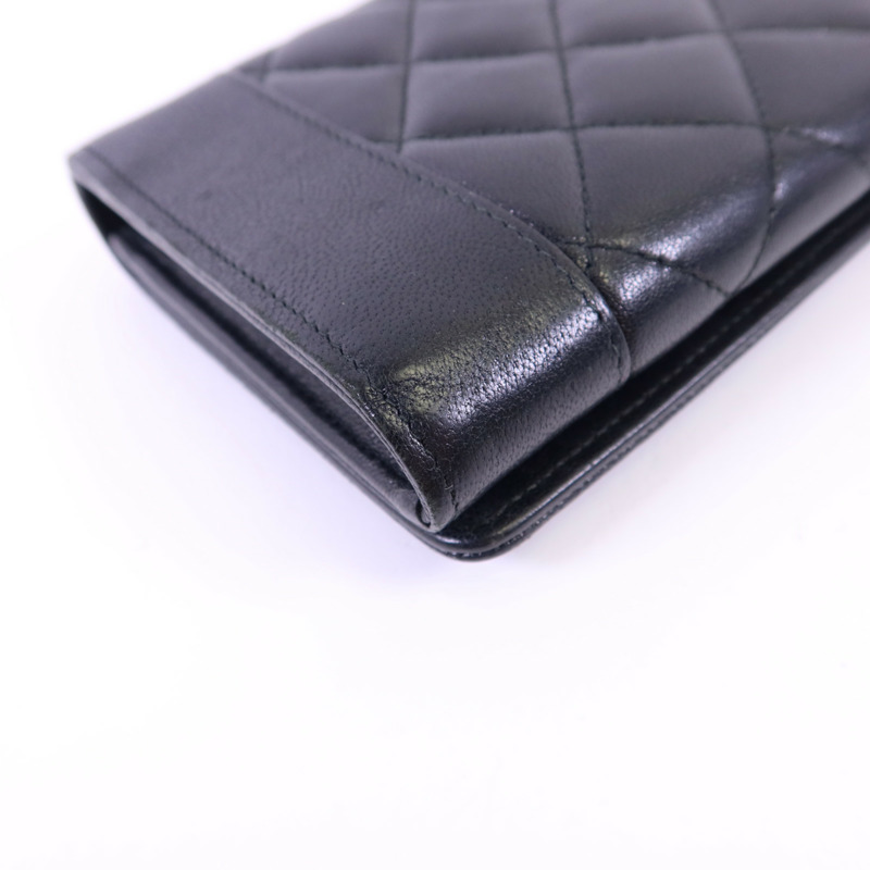 CHANEL 牛皮皮革Long Wallet銀扣長錢包-12