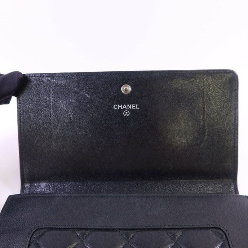 CHANEL 牛皮皮革Long Wallet銀扣長錢包-13