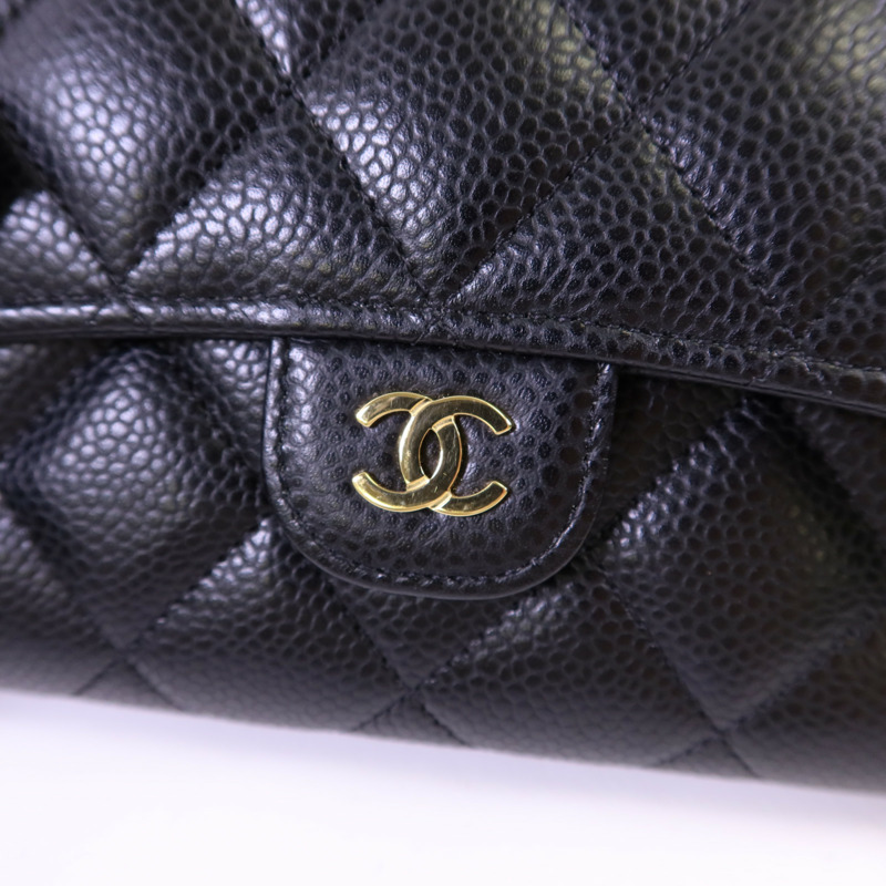 CHANEL 牛皮皮革Long Wallet金扣長錢包-8