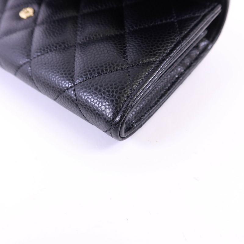 CHANEL 牛皮皮革Long Wallet金扣長錢包-9