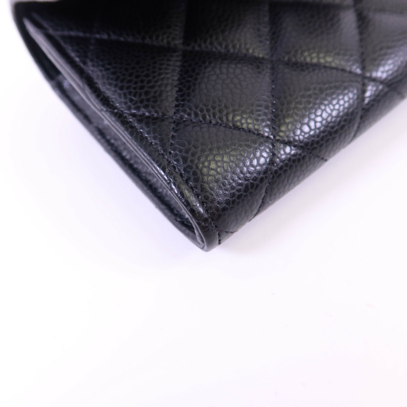 CHANEL 牛皮皮革Long Wallet金扣長錢包-10