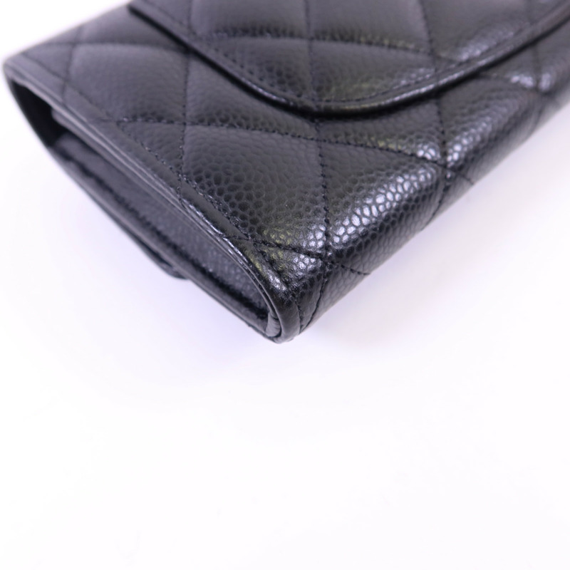 CHANEL 牛皮皮革Long Wallet金扣長錢包-12