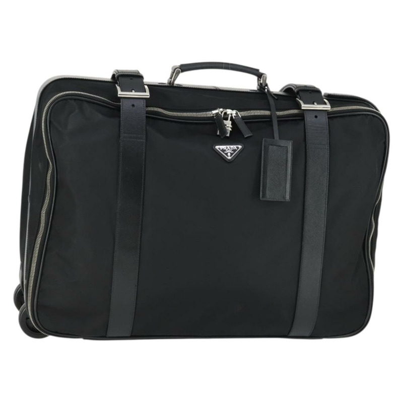 【日本直送】PRADA 尼龍黑色銀色手提箱 Auth 162425-0