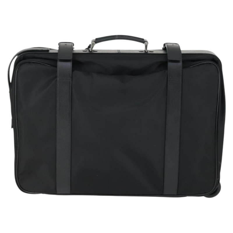 【日本直送】PRADA 尼龍黑色銀色手提箱 Auth 162425-1