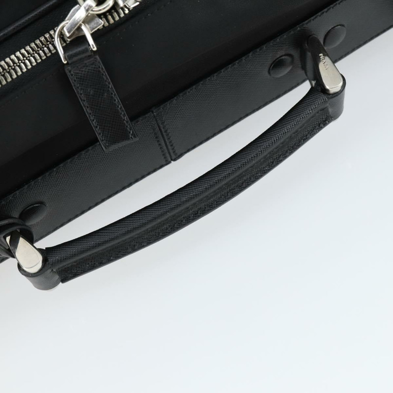 【日本直送】PRADA 尼龍黑色銀色手提箱 Auth 162425-6