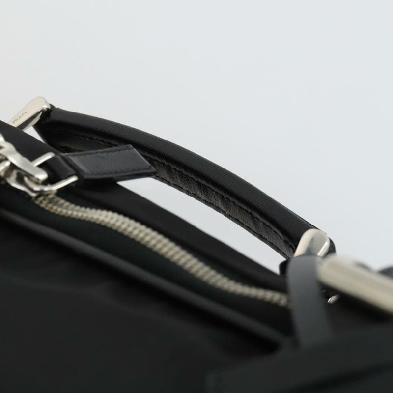 【日本直送】PRADA 尼龍黑色銀色手提箱 Auth 162425-7
