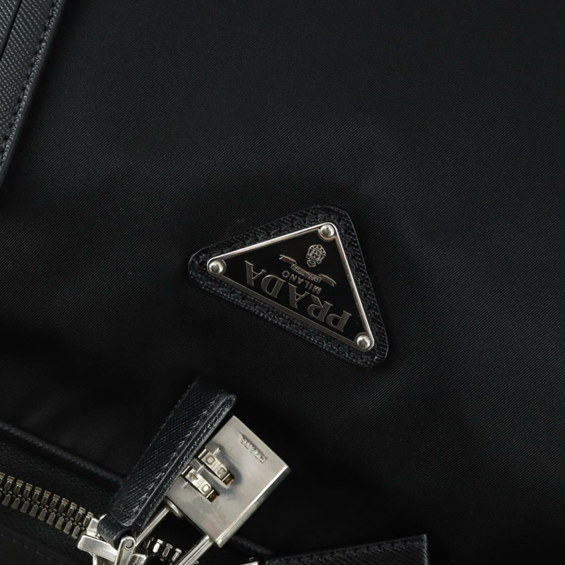 【日本直送】PRADA 尼龍黑色銀色手提箱 Auth 162425-17