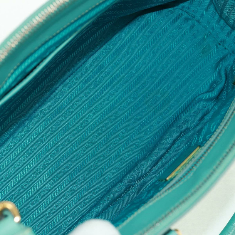 【日本直送】PRADA 手提包 Safiano 皮革 2way 金色 祖母綠 Auth am10595V-10