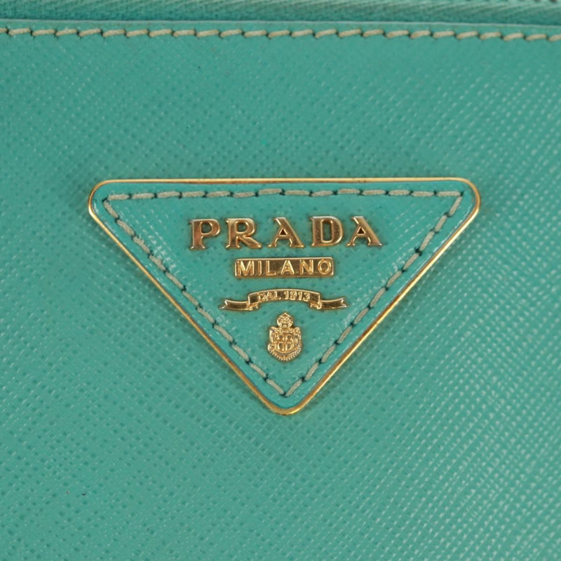 【日本直送】PRADA 手提包 Safiano 皮革 2way 金色 祖母綠 Auth am10595V-18