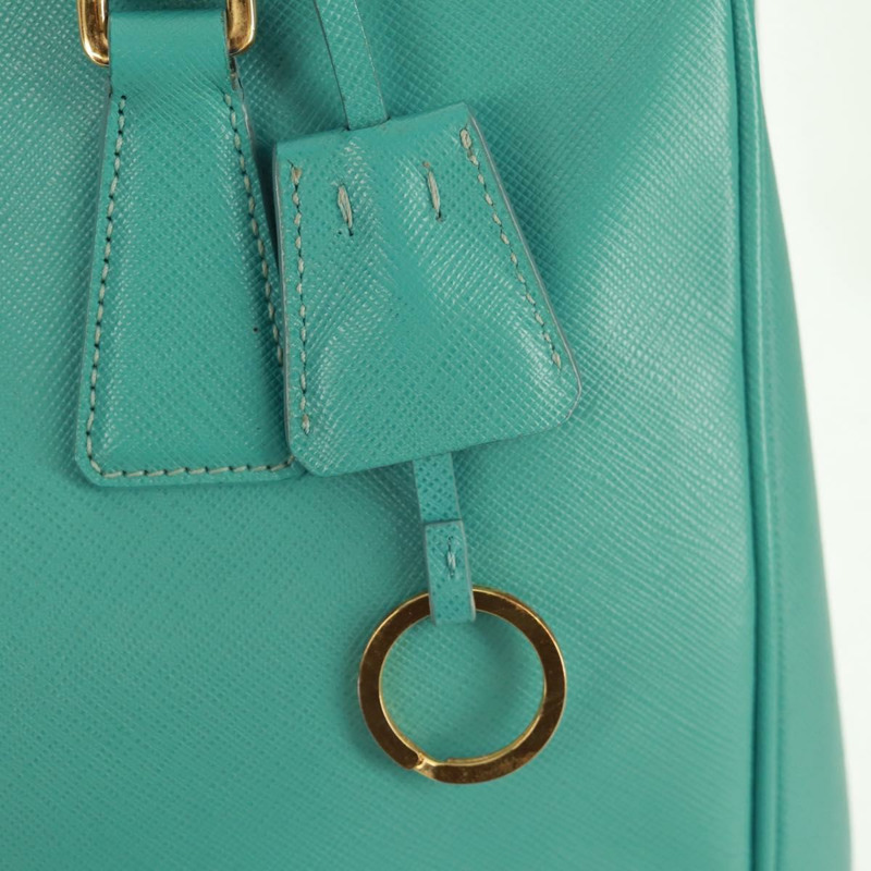 【日本直送】PRADA 手提包 Safiano 皮革 2way 金色 祖母綠 Auth am10595V-19